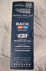 Copper Fit BACK SUPPORT Adjustable Compression+Lumbar Support Bnwb