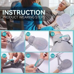 Medical Restraint Mitts for Adults – 2Pcs Anti Scratch Gloves with Grab Plates