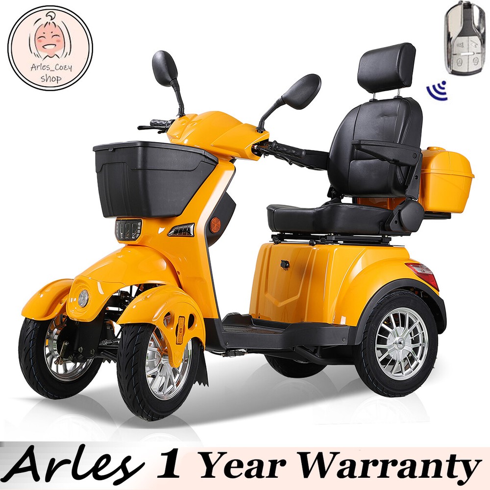 Heavy Duty 4-Wheel Mobility Scooters 31 Miles 3-Speed 800W 500lbs Capacity