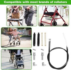 14PCS Walker Brake Cable Parts 45 Inch Rollator Replacement Hardware UniversalXL