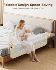Growthfun Foldable Bed Rail For Toddlers 59In Reinforced Carbon Steel