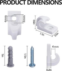 30 Pack Wire Shelf Wall Clips with Screws and Anchors – Plastic Mounting Bracket