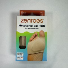 ZenToes Metatarsal Gel Pads, Medium, Beige, 1 Pair New & Sealed