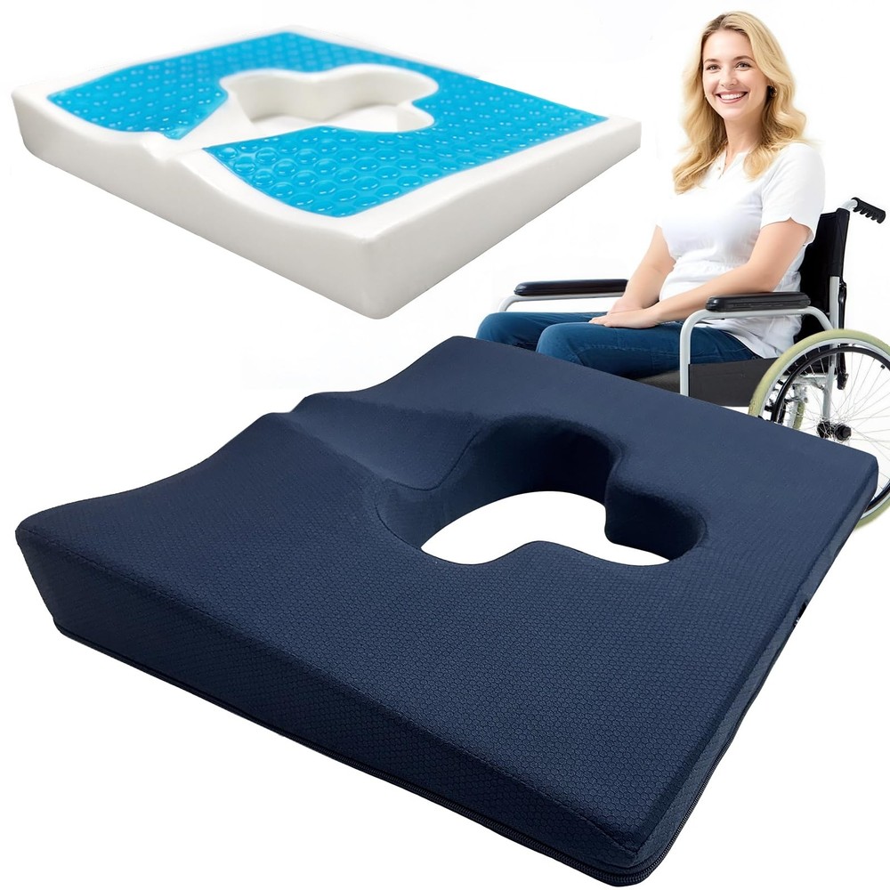 Gel Memory Foam Wheelchair Seat Cushion,Bed Sore Cushions for Butt,Pressure S…