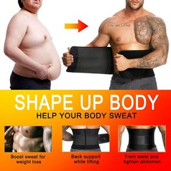 Slimming Body Shaper Mens Neoprene Waist Trimmer Belt Trainer Sauna Sweat Girdle