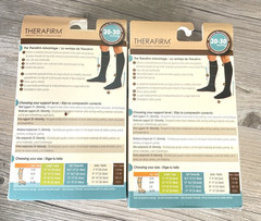 2 Packs Therafirm Gradient Compression Brown Stockings 20-30mmHg 68302 Large