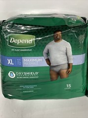 2-Pack New Depend Fit-Flex Adult Men’s Disposable Underwear X-Large (15 Count)
