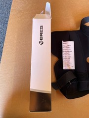 Breg Econ Hinged Knee Brace Large L Wraparound Open Back Black Orthopedic 11214