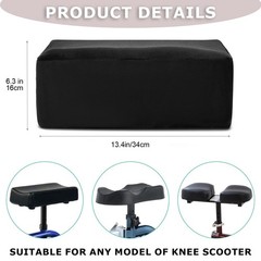 XINTREY Knee Scooter Cushion 2″ thick Memory Foam One Size Fits Most, Black