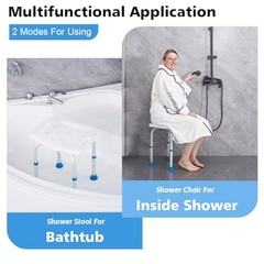 FSA/HSA Eligible Shower Chair for Inside Shower, Basic Rectangular Shower Stool
