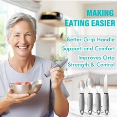 Nourislif Adaptive Utensils 4pcs For Hand Tremors,Elderly, Arthritis,Parkinso