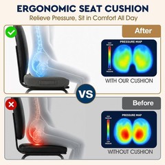 Memory Foam Seat Cushion – Ergonomic Pain Relief Pillow for Office and Travel