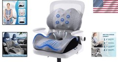 Extra Large Memory Foam Seat Cushion Lumbar Support Pillow Gray