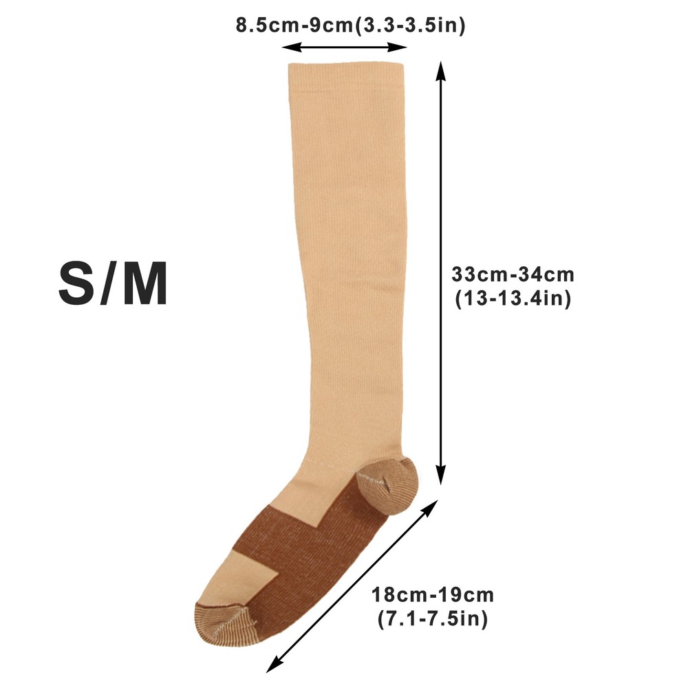 Wholesale Copper Compression Socks 20-30mmHg Graduated Support Mens Womens S-XXL