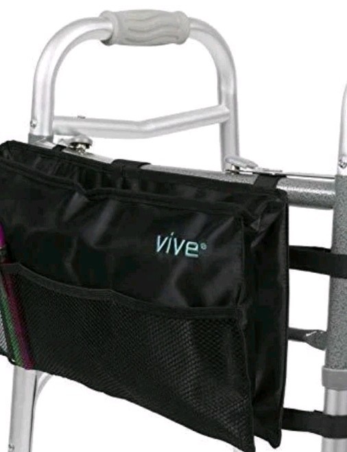 Vive Walker Bag Water Resistant Accessory Basket Provides Hands Free Storage Bk