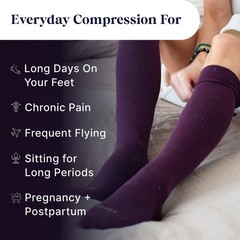 Graduated Compression Knee High Socks 15-20mmHg – Soft Cotton, Breathable, Unise