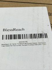 BlessReach All Terrain Foldable Knee Scooter Walker Crutches Alternative Black