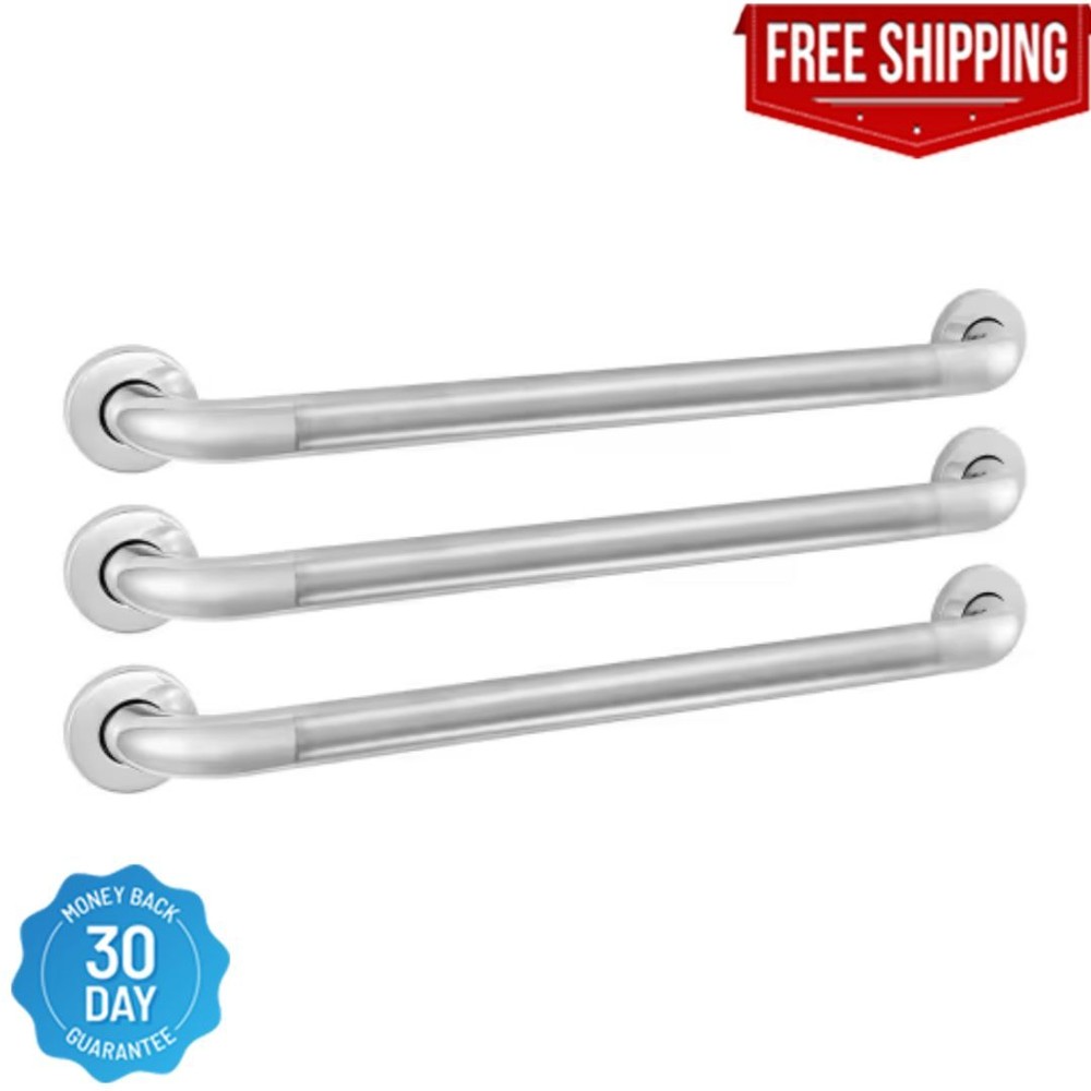24 In. Grab Bar Combo in Polished Stainless Steel (3-Pack)