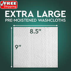 Depend XL Disposable Washcloths for Adults, 8 Flip-Top Packs, 42 Wipes per Pack