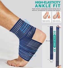 Foot & Ankle Brace 2 Pack, Adjustable Compression Wrap for Men & Women – Helps