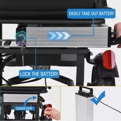 All Terrain Folding Storage Ultra Lightweight Power Electric Wheelchair 2×6.6AH