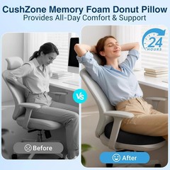 Donut Pillow for Tailbone Pain, Hemorrhoids – Cooling Gel Memory Foam Chair Seat