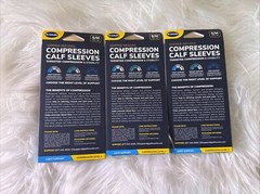 3 Dr. Scholl’s Copper-Infused Compression Calf Sleeves, Level 1 Sz S/M Black NEW