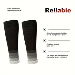 1 Pair Compression Calf Sleeves Breathable Nylon Blend Supportive Design for Run