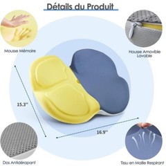 Memory Foam Coccyx Seat Cushion Ergonomic Chair Cushion 80-130 Kg