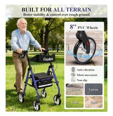 Cosydora Rollator Walker For Seniors w/ Seat Ultra Lightweight Heavy Duty 350lbs