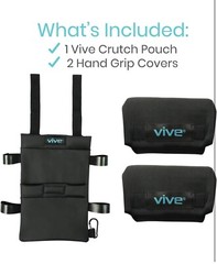 Vive Crutch Bag & Hand Grip Pads – Water-Resistant Pouch with Foam Padding