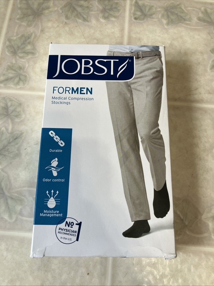 Jobst for Men Casual Medical Compression Socks 20-30 mmHg Large Khaki Knee CT