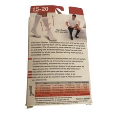 Therafirm White M Core-Spun Gradient Compression Socks 15-20 mmHg