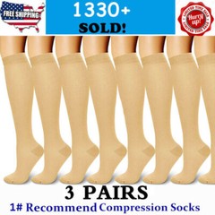 Compression Knee High Stockings 15-20-mmHg Relief Support Prevent varicose vein-