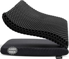 Gel Seat Cushion, Jumbo&Thick Cushion for Relieve Hip Pain,Black 20X20X1.9Inch