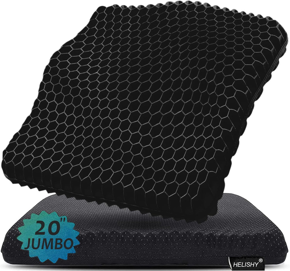 20″ Gel Seat Cushion for Long Sitting Pressure Relief(Jumbo&Thick) – Wheelchair