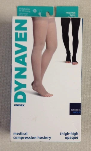 DYNAVEN Medical Compression Hosiery Thigh Hi Light Beige 20-30 mmHg XL