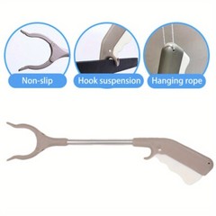 1PC 40cm Thickened Stainless Steel Plastic Clip Grabber Picker Tool for Seniors