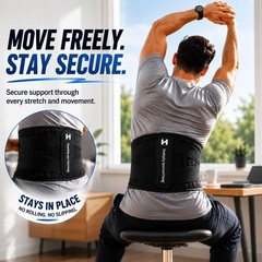 XL Adjuststable Back Brace Men Women Lumbar Support Belt 7 Flexible Support Bars