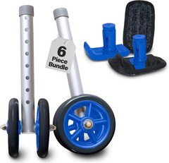 Top Glides Heavy Duty Bariatric 5″ Walker Wheel Kit with FlexFit Walker Ski G…