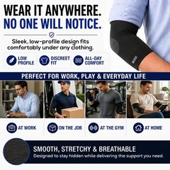 SB SOX Compression Elbow Brace (Pair) – Great Support Large, Solid – Black
