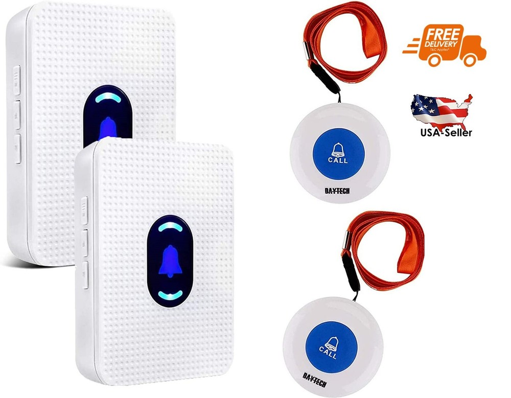 Wireless caregiver pager 2 chimes and 2 call buttons + FREE SHIPPING
