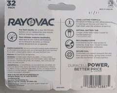 Five (5) Pack Rayovac Hearing Aid Batteries Size 10, 32 Ea, 160 Total, 7/27 9/27