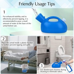 Portable Urinals for Men Spill Proof, OOCOME Upgrade Male Urinal Bottle Blue