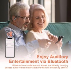 Royal Hearing , Hearing Aids for Seniors with Bluetooth F-AID Black With Case.