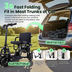 2026 New Upgrade Folding Mobility Scooters for Adults, 9.32Mph 4 Wheel Ultra Lig