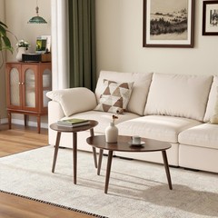 Wayshome Small Oval Coffee Table Mid Century Modern Coffee Table For Living