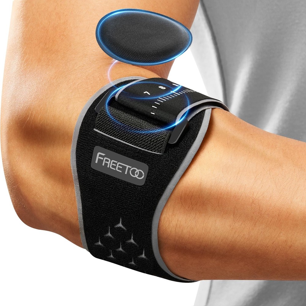 Tennis Elbow Brace for Tendonitis Relief, Gel Pad Support Strap, Fits 7.1″-11