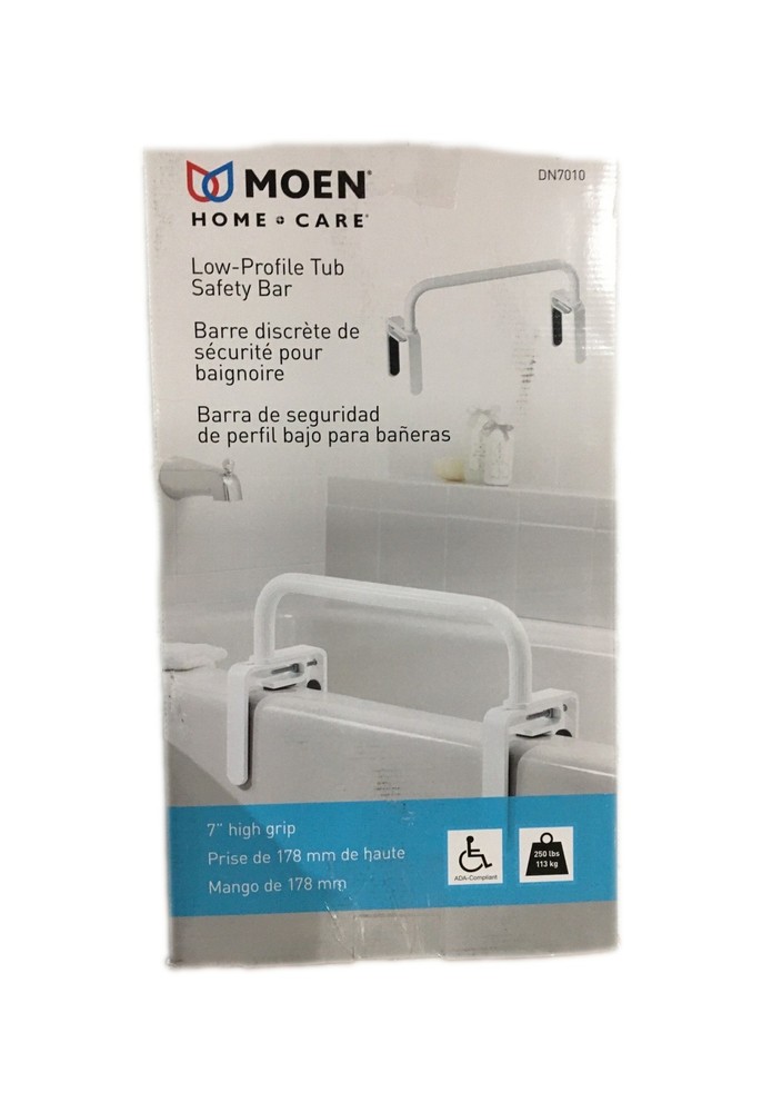 MOEN 16-1/2 in. Low Profile Tub Safety Bar in Glacier