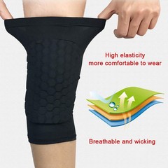 1 Pair Honeycomb Knee Compression Pads Men Women Basketball Sports Hex Sleeve